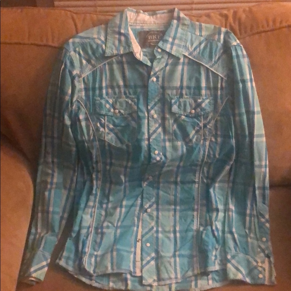 BKE Buckle pearl snap button down